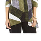 Alfani Women's Printed Swing Top Navy Size Petite Medium