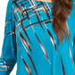 Alfani Women's Printed Swing Top Navy Size Petite Small