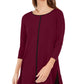 Alfani Women's Piped Tunic Wine Size Petite Medium