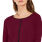 Alfani Women's Piped Tunic Wine Size Petite Medium