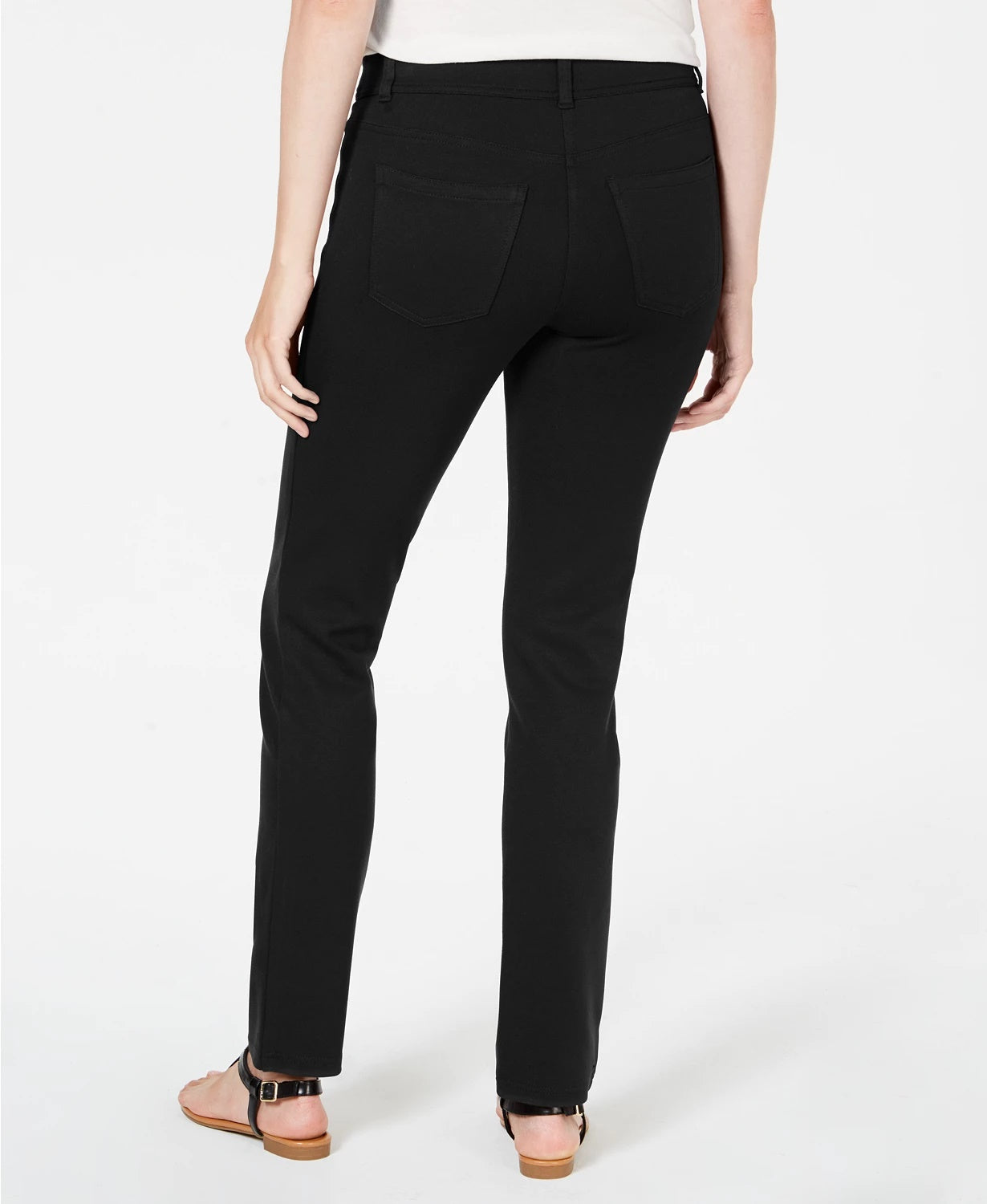 Style & Co Women's Ponte Knit Skinny Pants Black Size 16 Petite