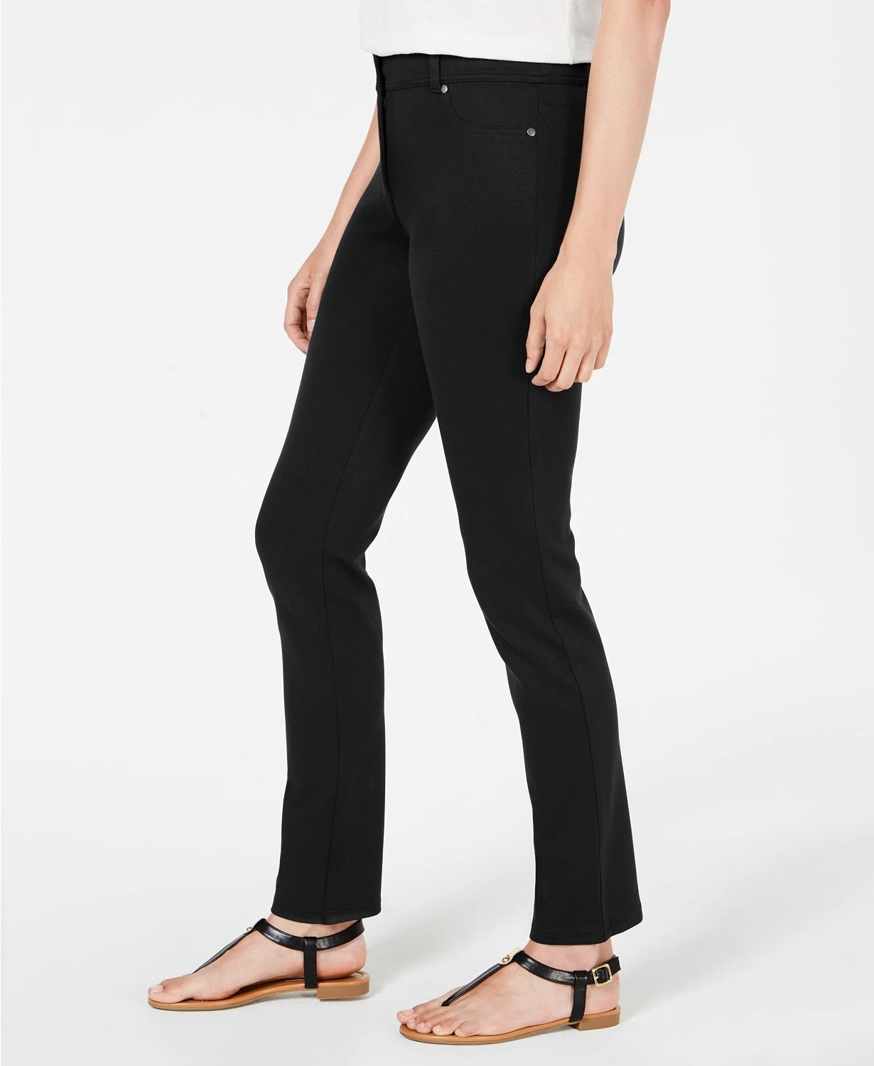 Style & Co Women's Ponte Knit Skinny Pants Black Size 16 Petite