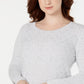 Karen Scott Women's Diamond Cable-Knit Sweater White Size Extra Small