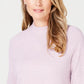 Karen Scott Women's Zip Back Mock Neck Sweater Beige Size Large