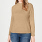 Karen Scott Women's Zip-Back Mock-Neck Sweater Dark Beige Size Extra Large