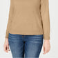 Karen Scott Women's Zip-Back Mock-Neck Sweater Dark Beige Size Extra Large