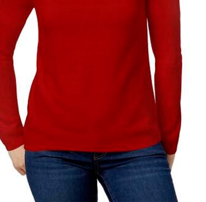 Karen Scott Women's Zip-Back Mock-Neck Sweater Red Size Large