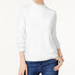 Karen Scott Women's Zip-Back Mock-Neck Sweater White Size X-Large