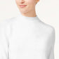 Karen Scott Women's Zip-Back Mock-Neck Sweater White Size X-Large