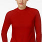 Karen Scott Women's Petite Mock-Neck Sweater Red Size Medium