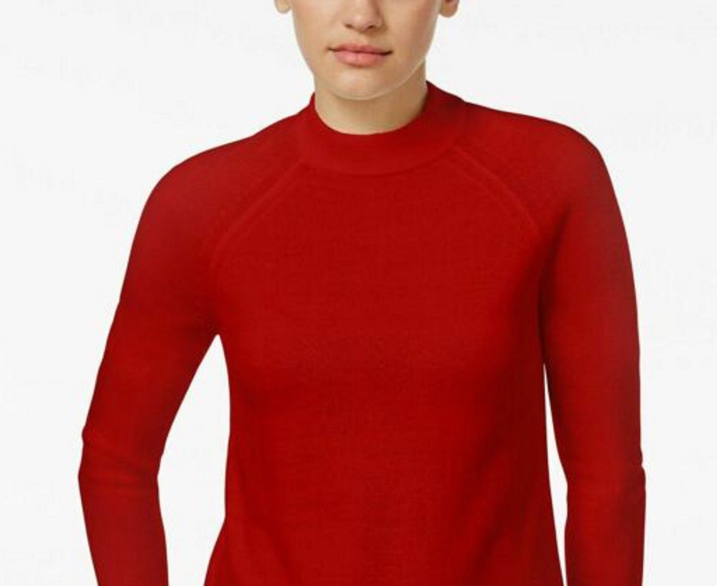 Karen Scott Women's Petite Mock-Neck Sweater Red Size Medium