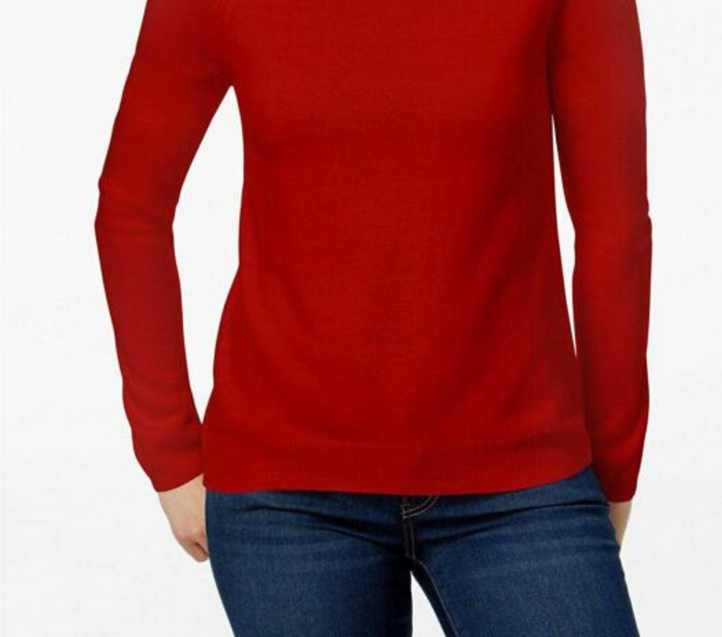 Karen Scott Women's Petite Mock-Neck Sweater Red Size Medium