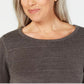 Karen Scott Women's Textured Stripe Sweater Charcoal Size Large
