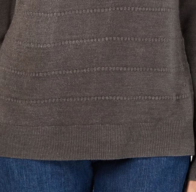 Karen Scott Women's Textured Stripe Sweater Charcoal Size Large