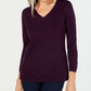 Karen Scott Women's V Neck Sweater Purple Size Medium