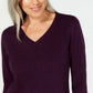 Karen Scott Women's V Neck Sweater Purple Size Medium
