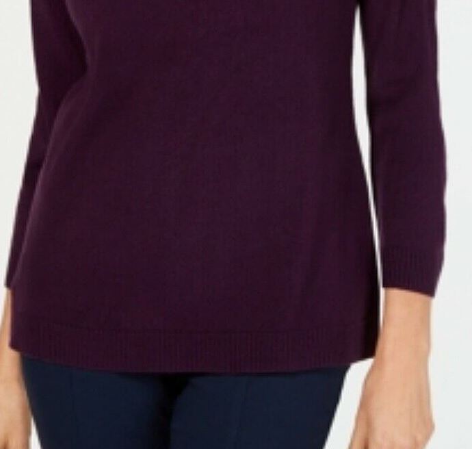 Karen Scott Women's V Neck Sweater Purple Size Medium