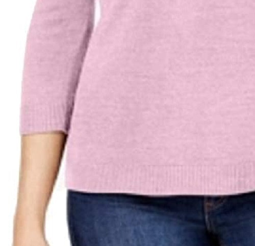 Karen Scott Women's V-Neck Sweater Pink Size Petite Medium