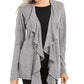 Karen Scott Women's Ruffle Front Cardigan Grey Size Large
