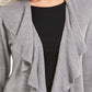 Karen Scott Women's Ruffle Front Cardigan Grey Size Large
