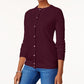 Karen Scott Women's Bead-Button Cardigan  Red Size Large