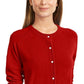 Karen Scott Women's Bead Button Cardigan Red Size X-Small