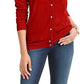 Karen Scott Women's Bead Button Cardigan Red Size X-Small