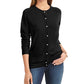 Karen Scott Women's Petite Luxsoft Button Cardigan Black Size Petite Small