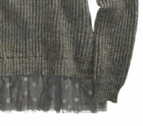 Epic Threads Big Girls Lace Peplum Sweater Gray Size X-Large