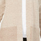 Karen Scott Women's Open-Front Contrast-Trim Cardigan Brown Size Large