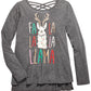 Epic Threads Big Girls Fa La Llama T-Shirt Gray Size Small
