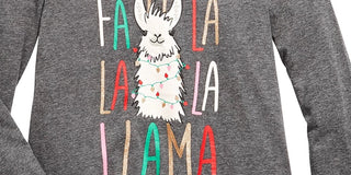 Epic Threads Big Girls Fa La Llama T-Shirt Gray Size Small