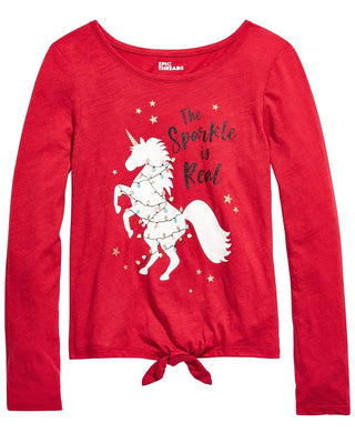 Epic Threads Big Girls Real Sparkle Unicorn T-Shirt Dark Red Size Medium