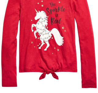 Epic Threads Big Girls Real Sparkle Unicorn T-Shirt Dark Red Size Small