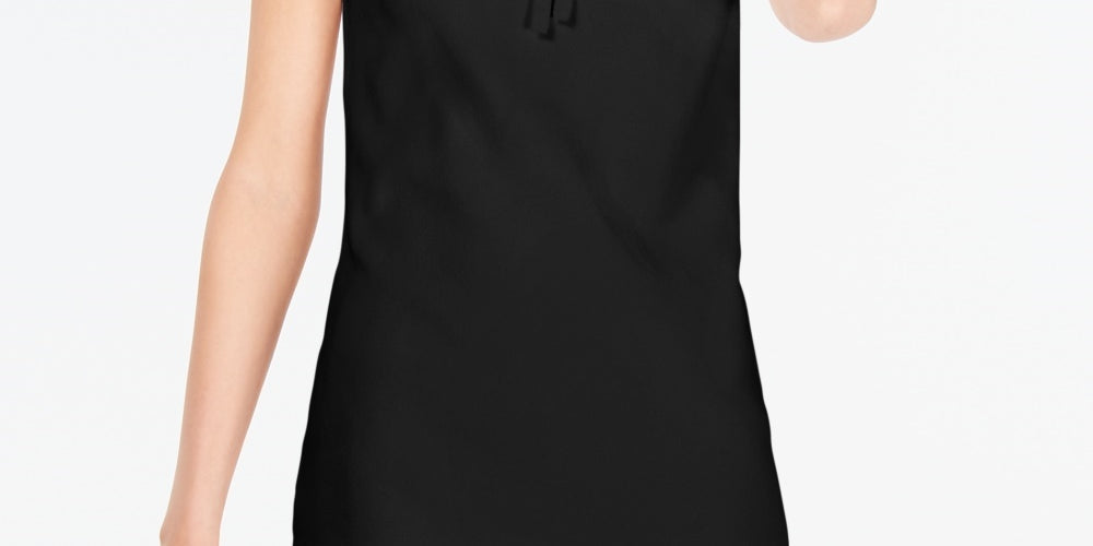 INC International Concepts Women's Solid Lace Up Top Black Size Small