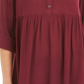 Style & Co Women's Roll Sleeve Oversized Shirt Red Size Large