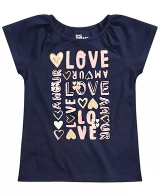 Epic Threads Toddler Girls Love T-Shirt Dark Blue Size 2T