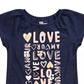 Epic Threads Toddler Girls Love T-Shirt Dark Blue Size 2T
