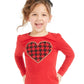 Epic Threads Little Girl's Houndstooth Heart T-Shirt Dark Red Size 6X