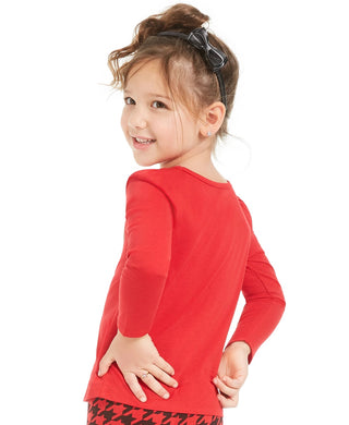 Epic Threads Little Girl's Houndstooth Heart T-Shirt Dark Red Size 6X