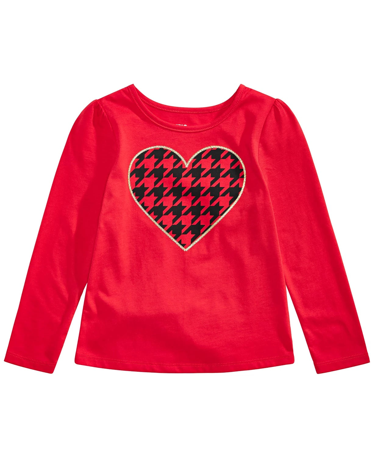 Epic Threads Little Girl's Houndstooth Heart T-Shirt Dark Red Size 6