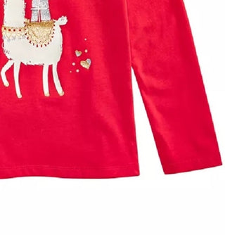 Epic Threads Toddler Girl's Festive Llama T-Shirt Dark Red Size 3T