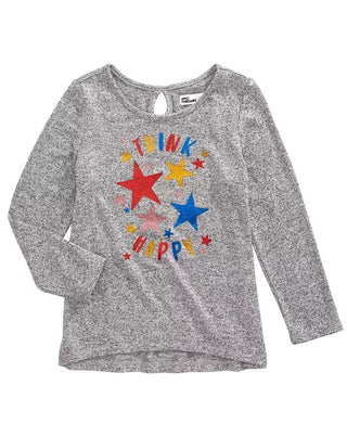 Epic Threads Toddler Girls Happy Thoughts T-Shirt Dark Gray Size 3T