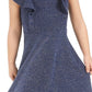 Epic Threads Toddler Girl's Metallic Knit Flutter Dress  Blue Size 3T