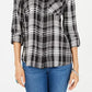 Style & Co Women's Plaid One-Pocket Shirt Black Size Medium