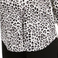 Charter Club Women's Animal Print Pleated V Neck Top White Size XX-Large