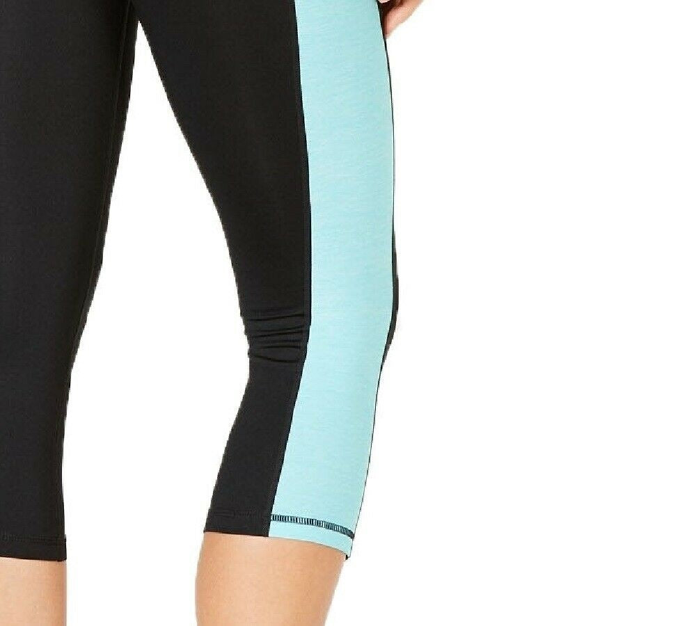 Ideology Women's Colorblocked Cropped Leggings Blue Size XX-Large