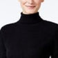 Charter Club Women's Heathered Ribbed Turtleneck Top Black Size Large