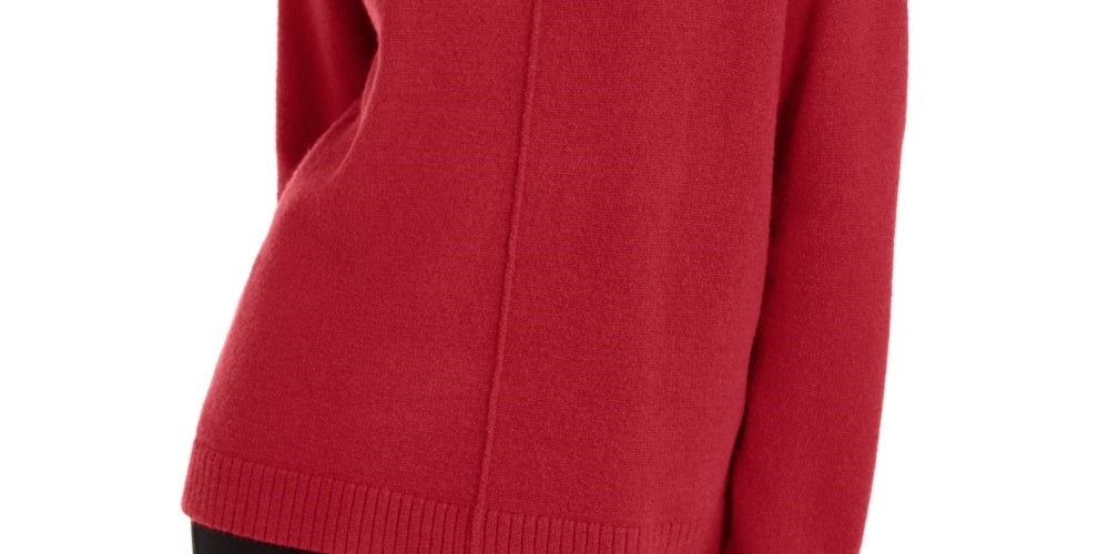 Alfani Women's Dropped-Shoulder Turtleneck Red Size Large