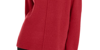 Alfani Women's Dropped-Shoulder Turtleneck Red Size Large